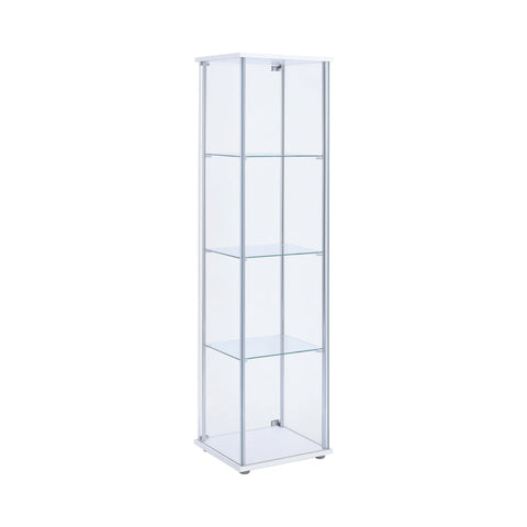 Coaster Bellatrix Rectangular 4-shelf Curio Cabinet White and Clear Model 951072