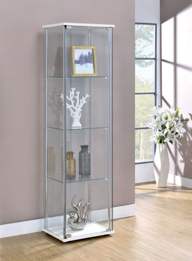 Coaster Bellatrix Rectangular 4-shelf Curio Cabinet White and Clear Model 951072