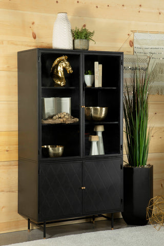 Coaster Santiago Rectangular 4-door Cabinet Matte Black Model 951134