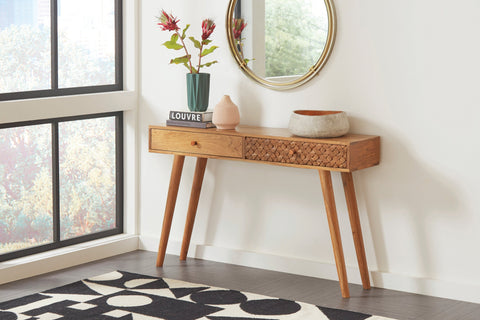 Coaster Lotus 2-drawer Console Table Natural Brown Model 951790