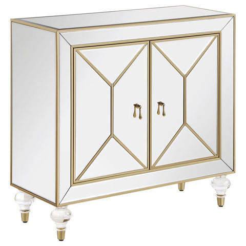 Coaster Lupin 2-door Accent Cabinet Mirror and Champagne Model 951854