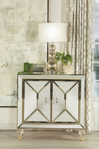 Coaster Lupin 2-door Accent Cabinet Mirror and Champagne Model 951854