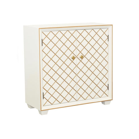 Coaster Belinda 2-door Accent Cabinet White and Gold Model 953286