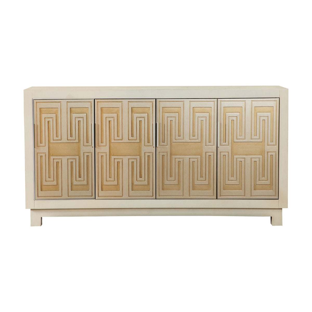 Coaster Voula Rectangular 4-door Accent Cabinet White and Gold Model 953416