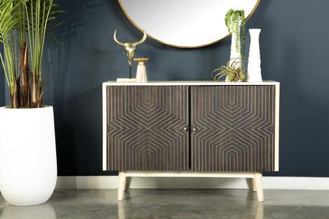 Coaster Ixora 2-door Accent Cabinet White Washed and Black Model 953430