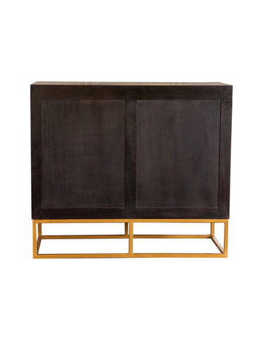 Coaster Zara 2-door Accent Cabinet Black Walnut and Gold Model 953447