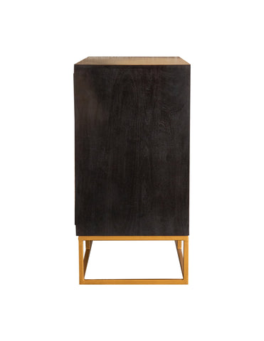 Coaster Zara 2-door Accent Cabinet Black Walnut and Gold Model 953447