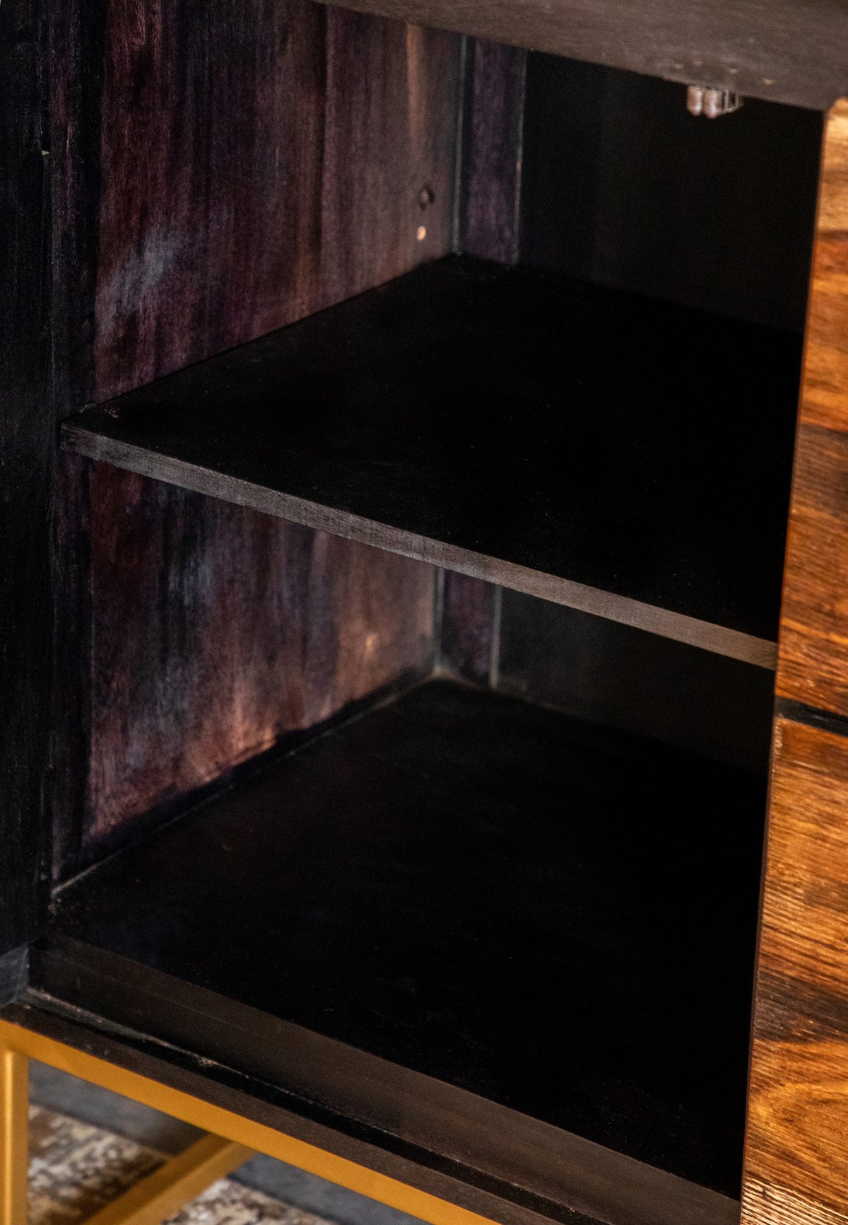 Coaster Zara 2-drawer Accent Cabinet Black Walnut and Gold Model 953466