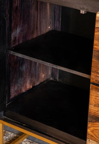 Coaster Zara 2-drawer Accent Cabinet Black Walnut and Gold Model 953466