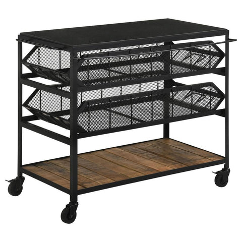 Coaster Evander Accent Storage Cart with Casters Natural and Black Model 953504