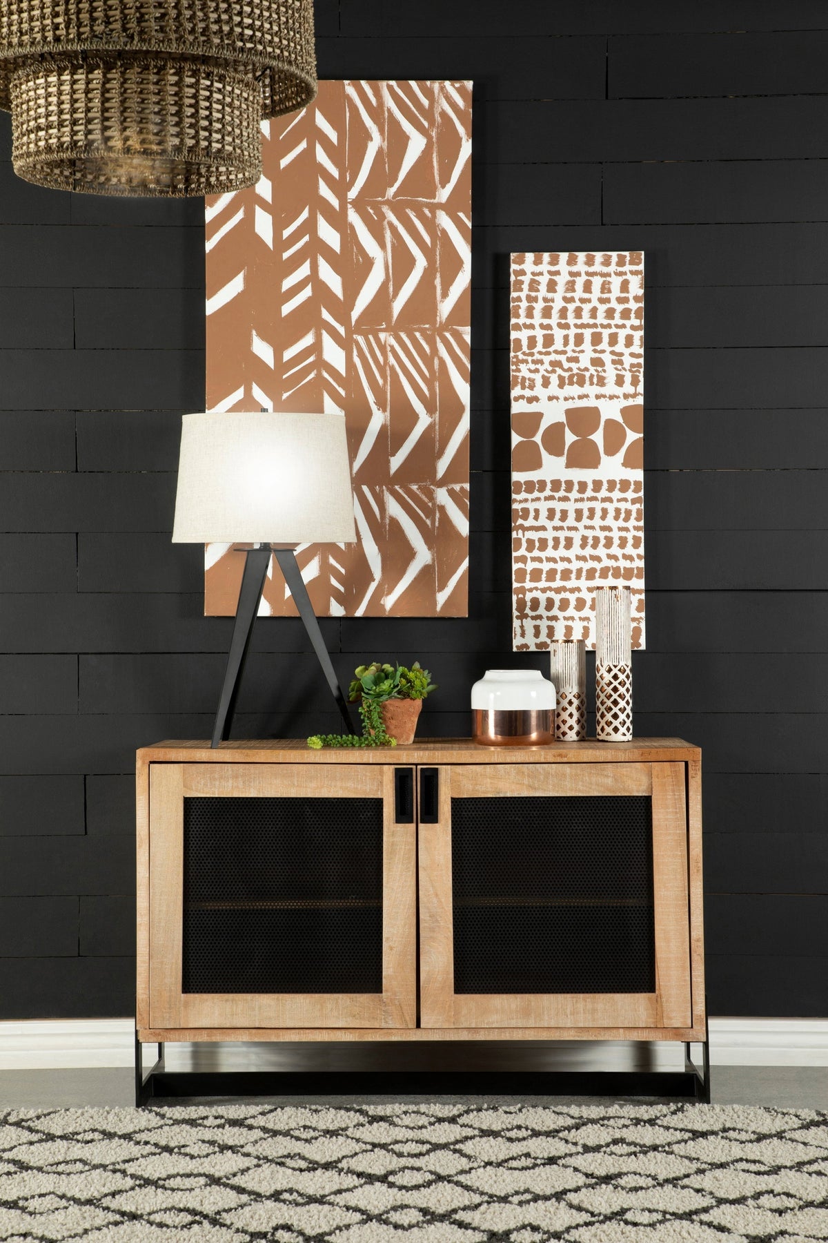 Coaster April 2-door Accent Cabinet White Washed and Black Model 953517