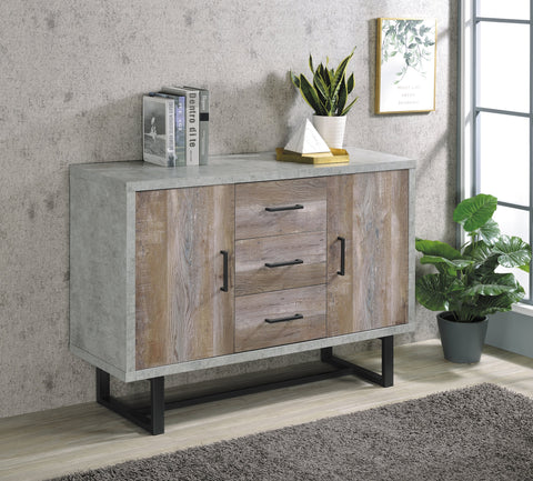 Coaster Abelardo 3-drawer Accent Cabinet Weathered Oak and Cement Model 953565