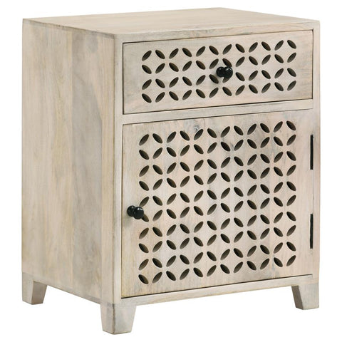 Coaster August 1-door Accent Cabinet White Washed Model 953569