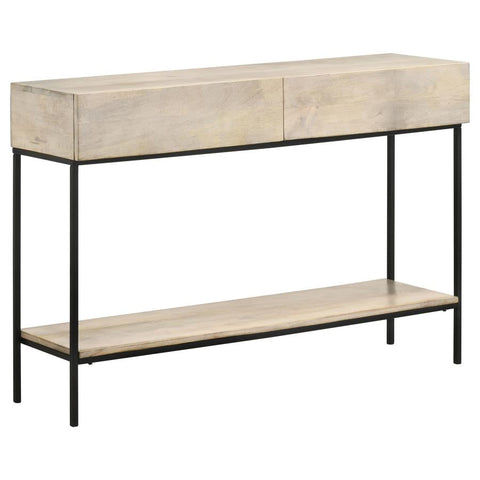 Coaster Rubeus 2-drawer Console Table with Open Shelf White Washed Model 959541