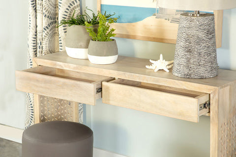 Coaster Rickman Rectangular 2-drawer Console Table White Washed Model 959543