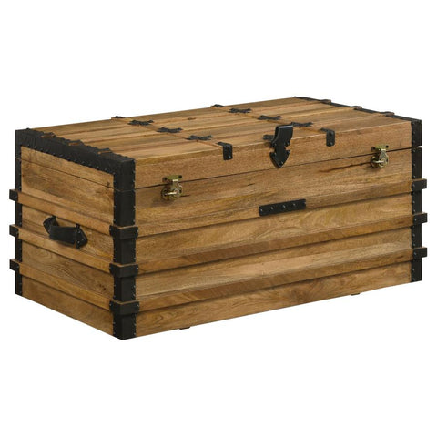 Coaster Simmons Rectangular Storage Trunk Natural and Black Model 959553