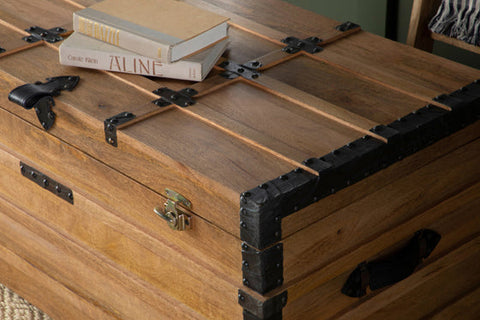 Coaster Simmons Rectangular Storage Trunk Natural and Black Model 959553