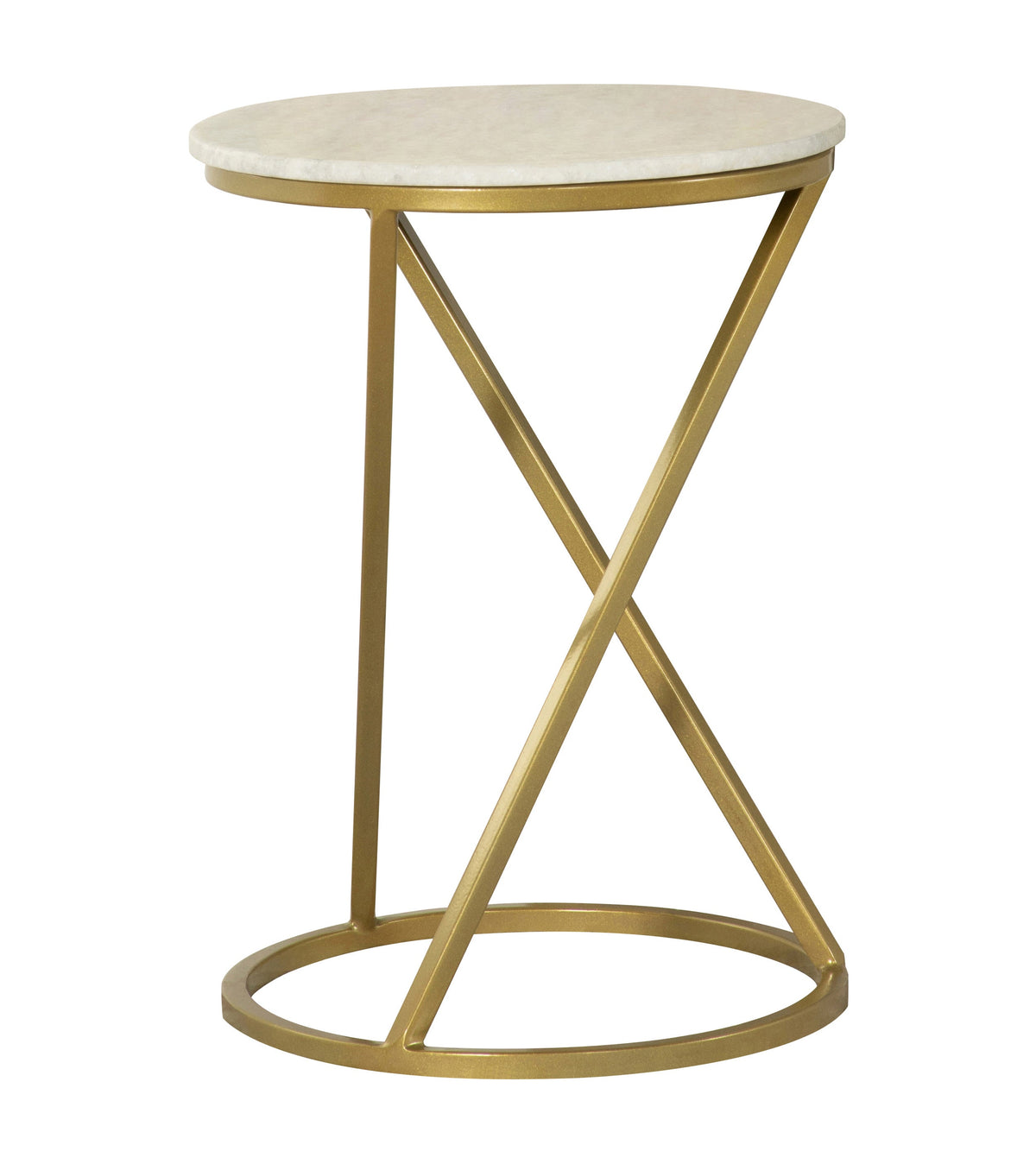 Coaster Malthe Round Accent Table with Marble Top White and Antique Gold Model 959562