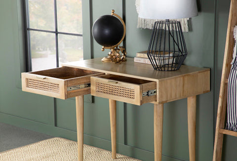 Coaster Zamora Rectangular 2-drawer Accent Writing Desk Natural Model 959575
