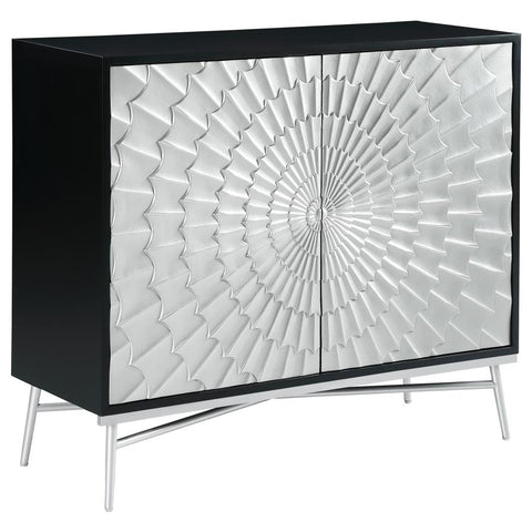 Coaster Josie Rectangular 2-door Accent Cabinet Black and Silver Model 959584