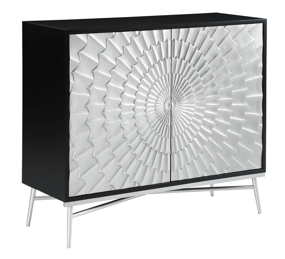Coaster Josie Rectangular 2-door Accent Cabinet Black and Silver Model 959584