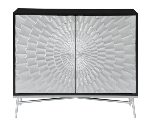 Coaster Josie Rectangular 2-door Accent Cabinet Black and Silver Model 959584