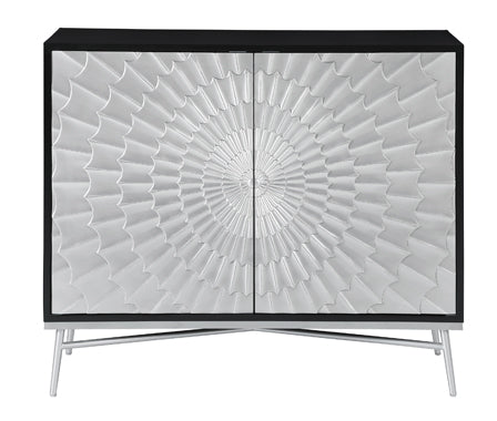 Coaster Josie Rectangular 2-door Accent Cabinet Black and Silver Model 959584