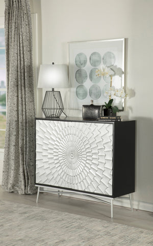 Coaster Josie Rectangular 2-door Accent Cabinet Black and Silver Model 959584