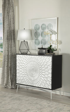 Coaster Josie Rectangular 2-door Accent Cabinet Black and Silver Model 959584