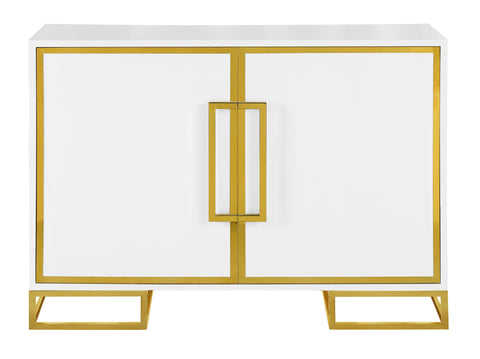 Coaster Elsa 2-door Accent Cabinet with Adjustable Shelves White and Gold Model 959594