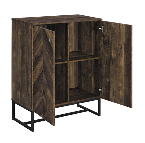 Coaster Carolyn 2-door Accent Cabinet Rustic Oak and Gunmetal Model 959639