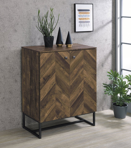 Coaster Carolyn 2-door Accent Cabinet Rustic Oak and Gunmetal Model 959639