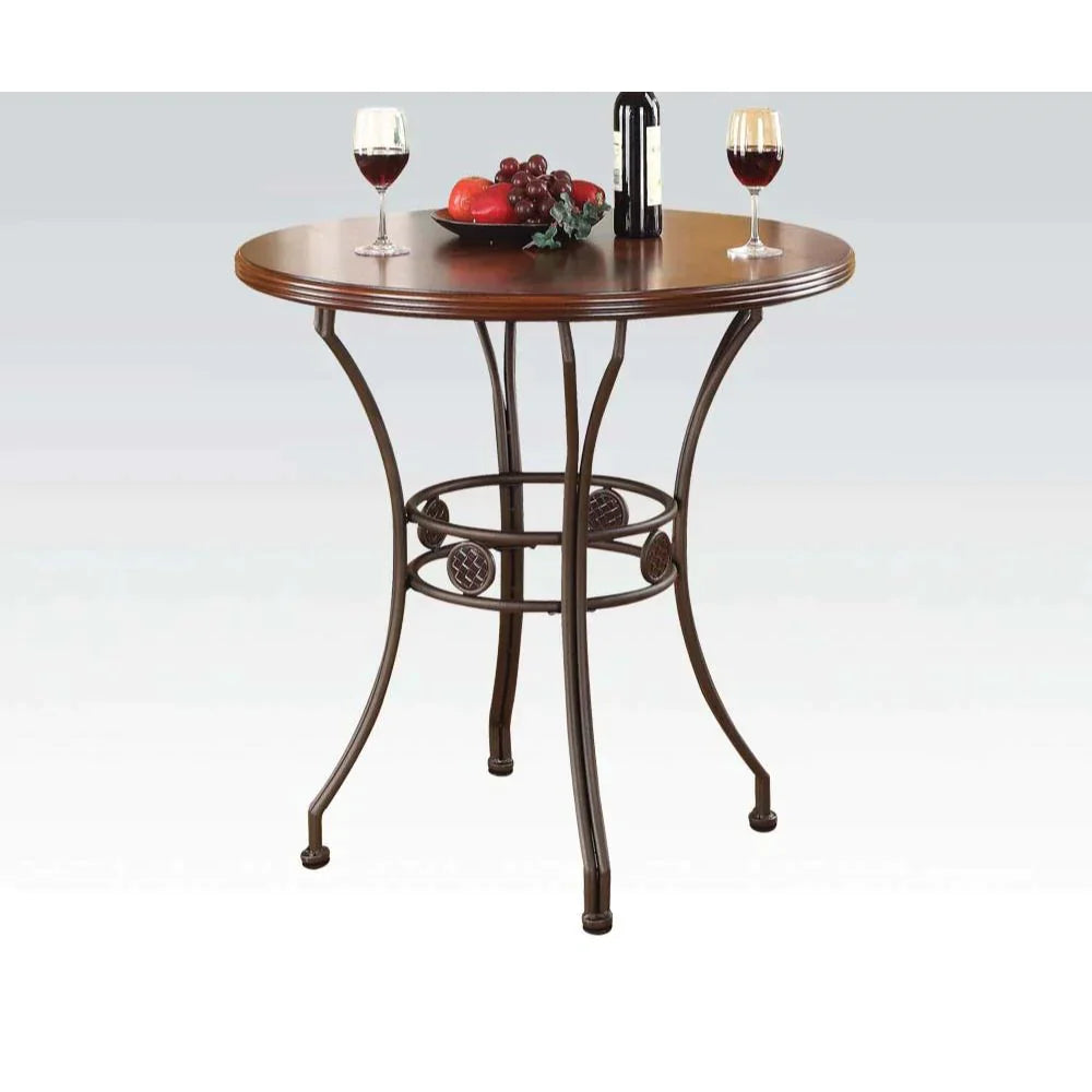 Tavio Walnut & Dark Bronze Bar Table Model 96069KIT By ACME Furniture