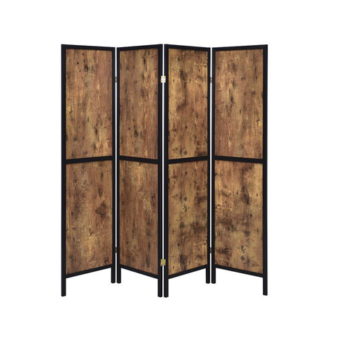 Coaster Deepika 4-panel Folding Screen Antique Nutmeg and Black Model 961413