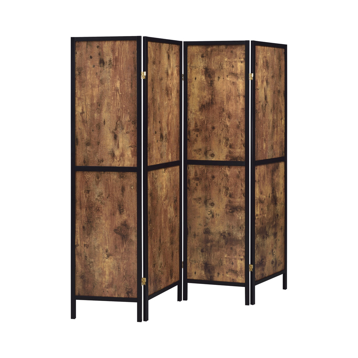 Coaster Deepika 4-panel Folding Screen Antique Nutmeg and Black Model 961413