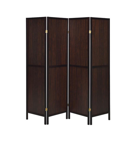 Coaster Deepika 4-panel Folding Screen Tobacco and Cappuccino Model 961414