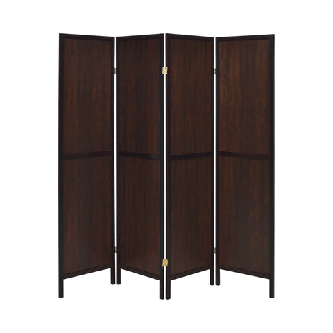 Coaster Deepika 4-panel Folding Screen Tobacco and Cappuccino Model 961414