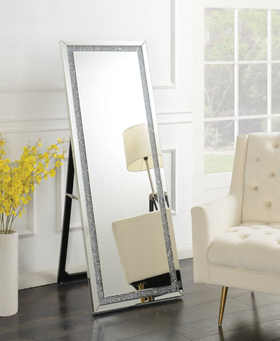 Coaster Novak Rectangular Cheval Floor Mirror Silver Model 961421