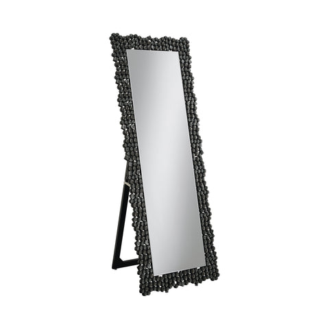 Coaster McKay Textural Frame Cheval Floor Mirror Silver and Smoky Grey Model 961422