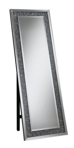 Coaster Carisi Rectangular Standing Mirror with LED Lighting Silver Model 961427