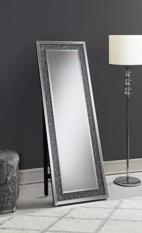 Coaster Carisi Rectangular Standing Mirror with LED Lighting Silver Model 961427