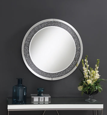 Coaster Lixue Round Wall Mirror with LED Lighting Silver Model 961428