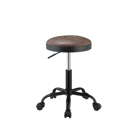 Ouray Vintage Mocha PU & Black Stool Model 96157 By ACME Furniture