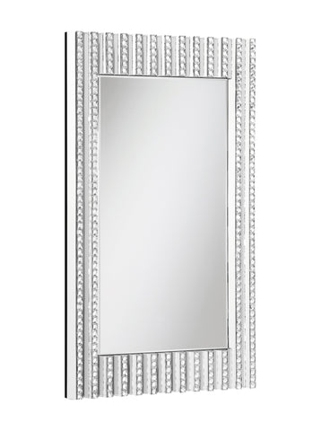 Coaster Aideen Rectangular Wall Mirror with Vertical Stripes of Faux Crystals Model 961614