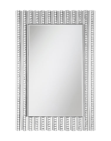 Coaster Aideen Rectangular Wall Mirror with Vertical Stripes of Faux Crystals Model 961614