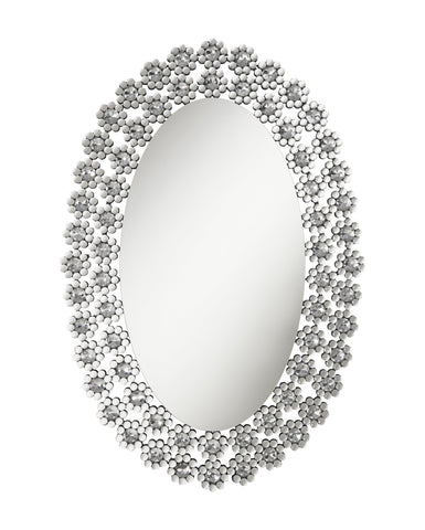 Coaster Colleen Oval Wall Mirror with Faux Crystal Blossoms Model 961615