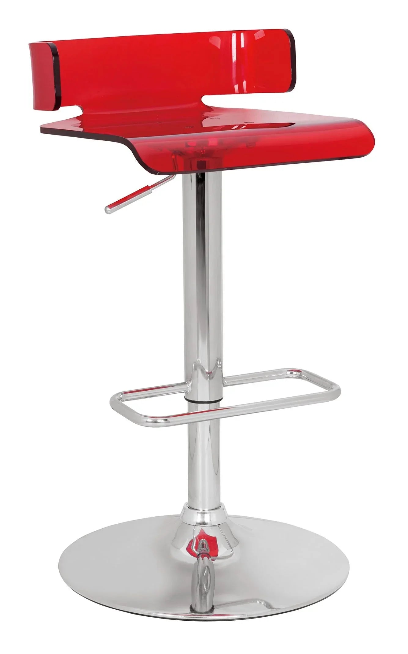 Rania Red & Chrome Stool Model 96262 By ACME Furniture