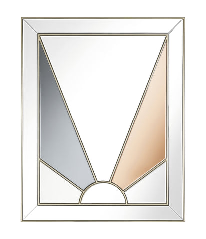 Coaster Calixte Rectangular Wall Mirror Champagne and Grey Model 962909