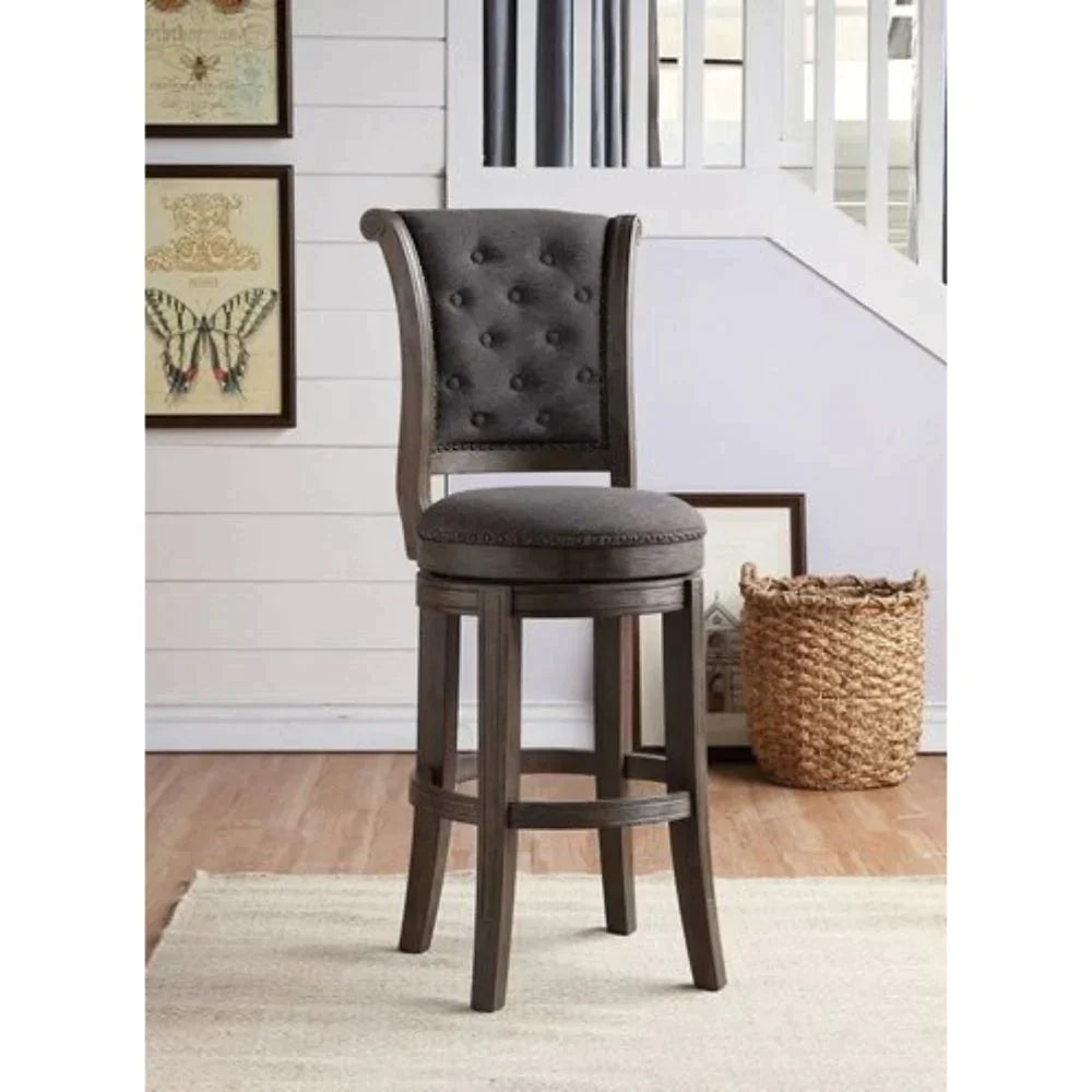 Glison Charcoal Fabric & Walnut Counter Height Chair Model 96456 By ACME Furniture