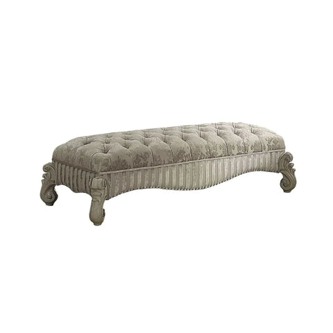 Versailles Ivory Fabric & Bone White Bench Model 96540 By ACME Furniture